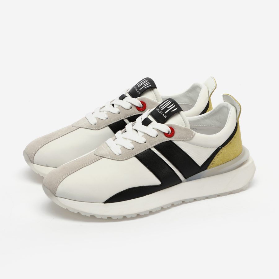 Opp France Women White Nylon Bumpr Sneakers