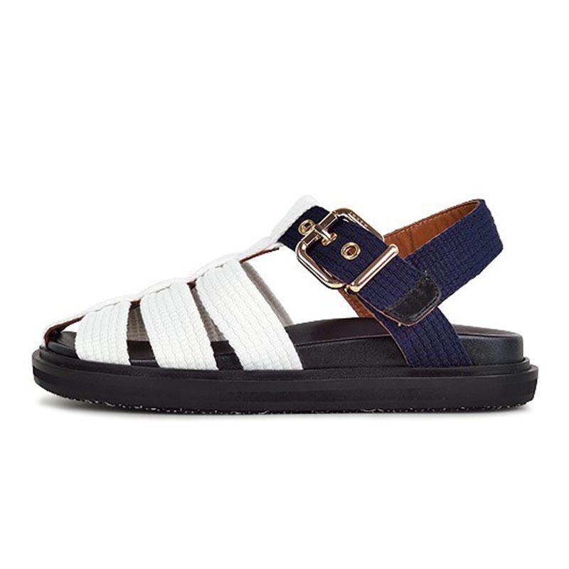 Opp France Women Woven Cutout Colorblock Sandals