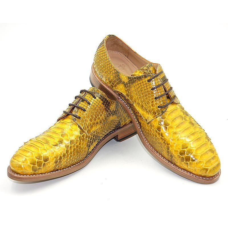 Opp France Yellow Python Leather Oxfords