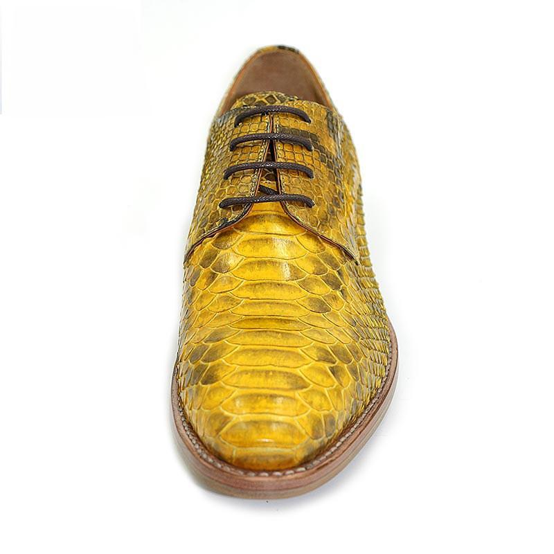 Opp France Yellow Python Leather Oxfords