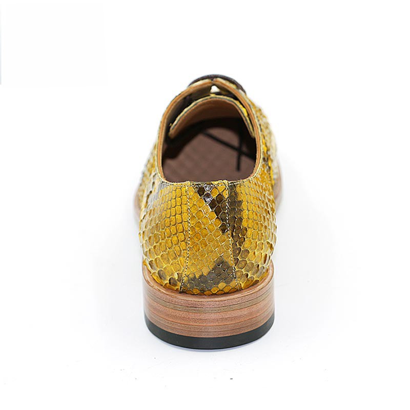 Opp France Yellow Python Leather Oxfords