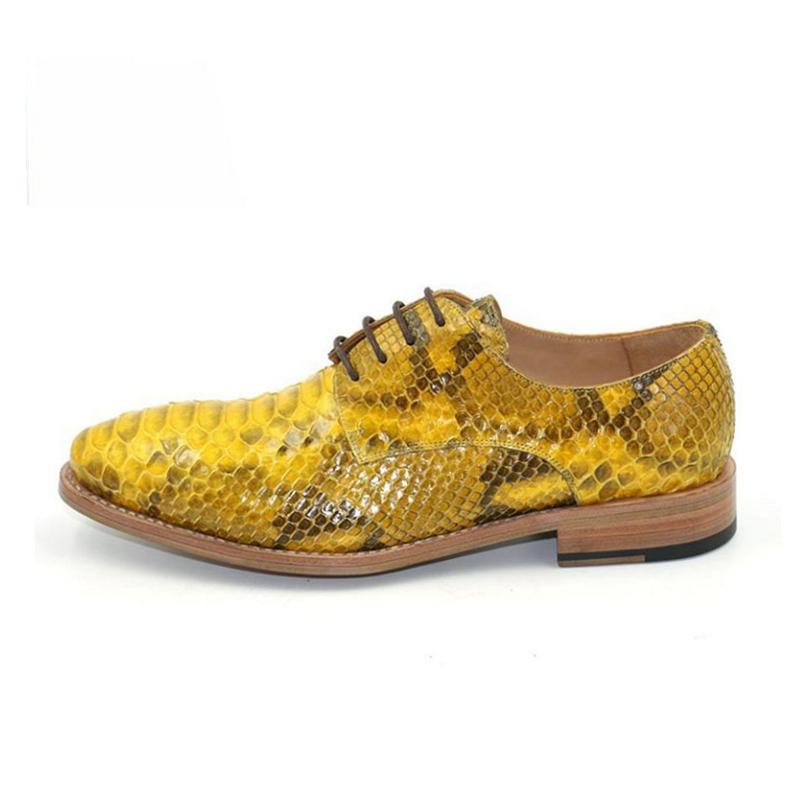opp france Yellow Python Leather Oxfords