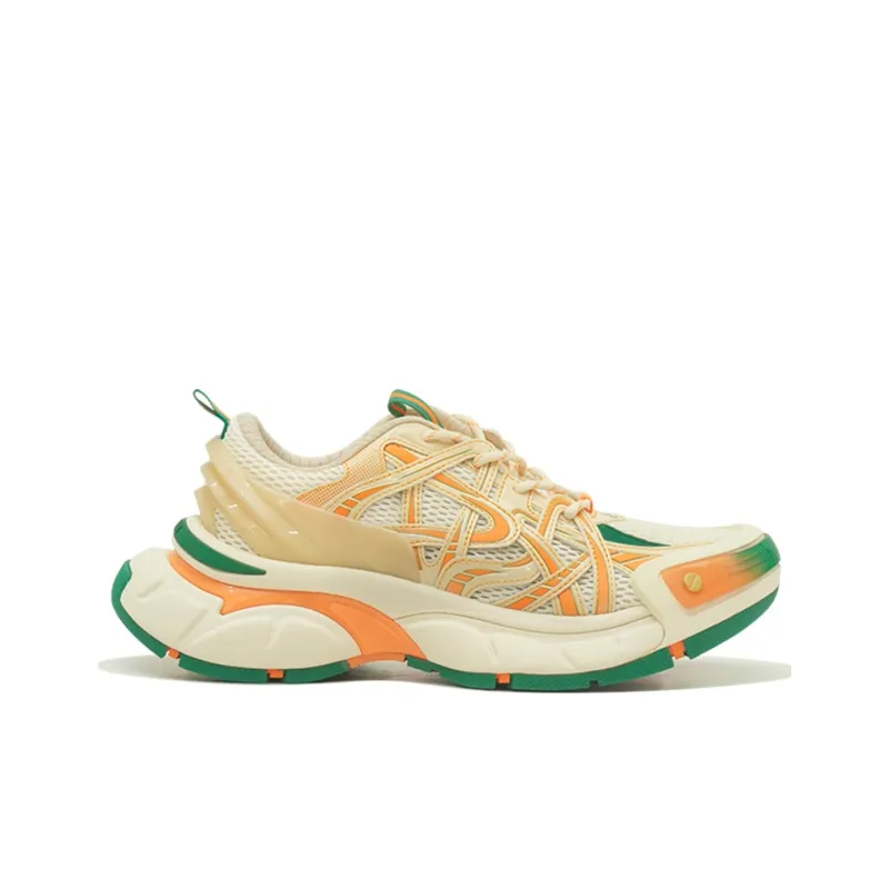 Opp France Orange Green Thick-soled Breathable Sports Shoes For Men And Women