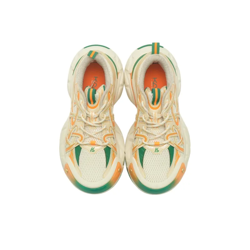 Opp France Orange Green Thick-soled Breathable Sports Shoes For Men And Women