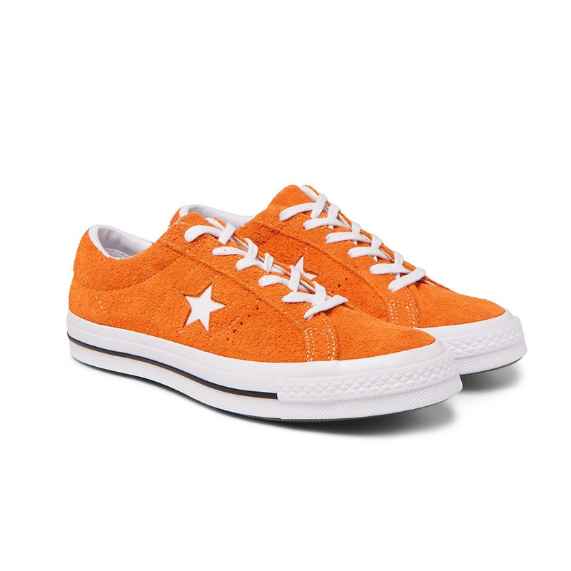 Opp France Orange Suede Lace-up Star Personality Unisex Casual Shoes