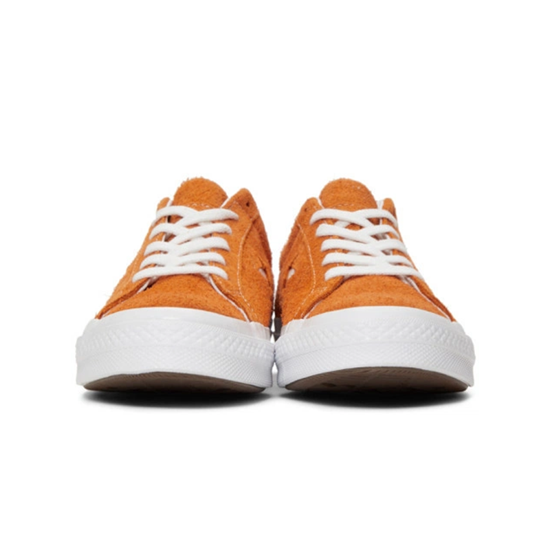Opp France Orange Suede Lace-up Star Personality Unisex Casual Shoes