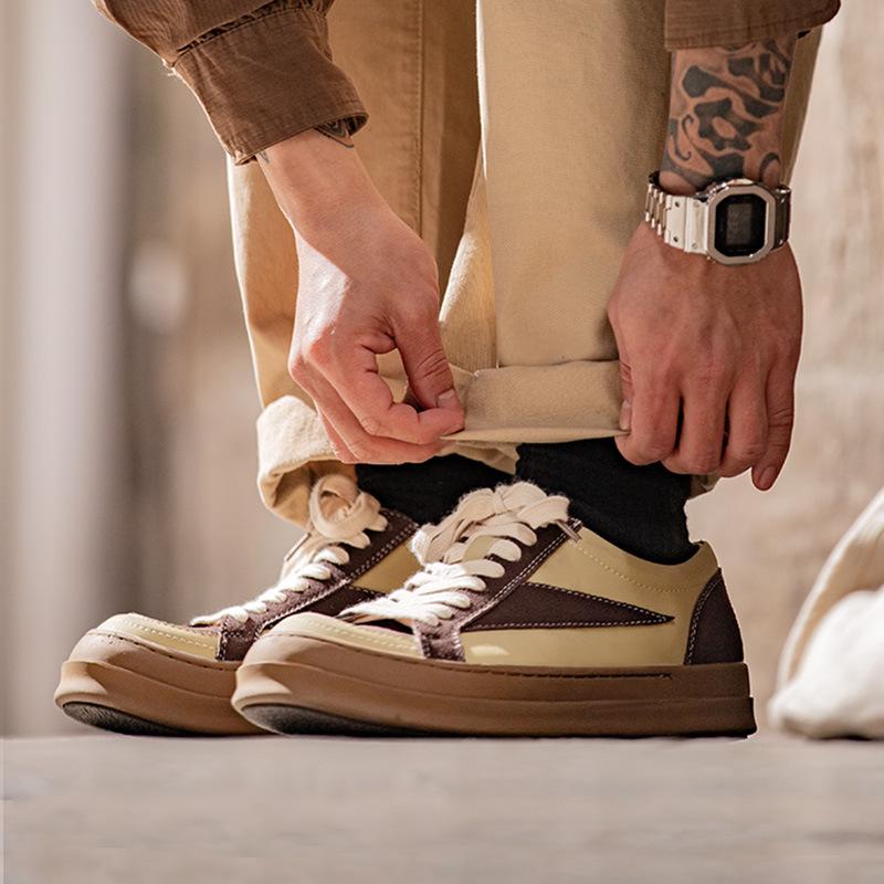 Opp France Patchwork Platform Round Toe Casual Shoes