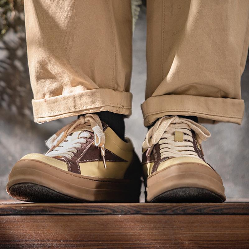 Opp France Patchwork Platform Round Toe Casual Shoes