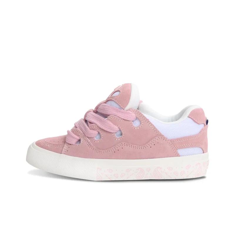 opp france Pink Fashion Lace Solid Color Unisex Casual Shoes