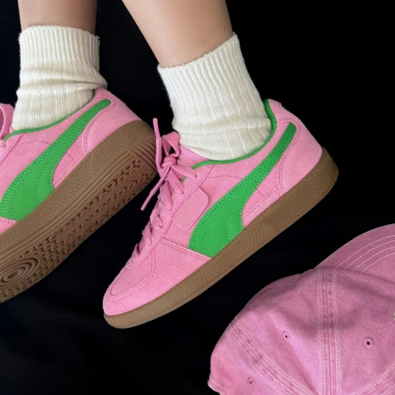 Opp France Pink Green Lace-up Non-slip Unisex Casual Shoes