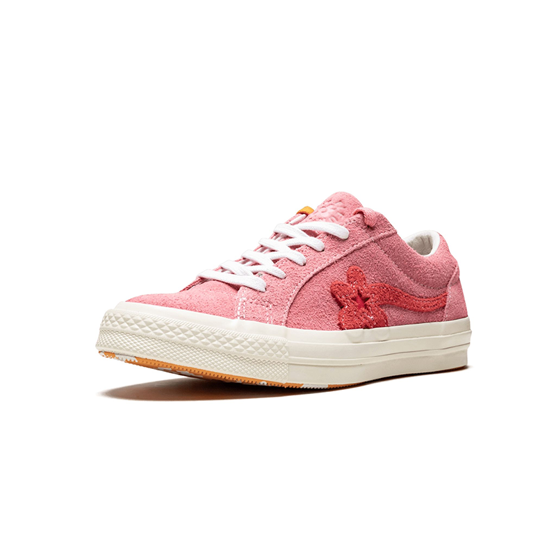 Opp France Pink Low-top Floral Suede Unisex Casual Shoes