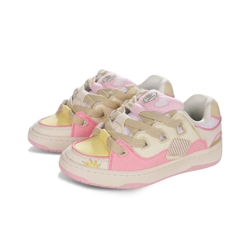 Opp France Pink Patchwork Fashionable Youth Casual Shoes For Both Men And Women