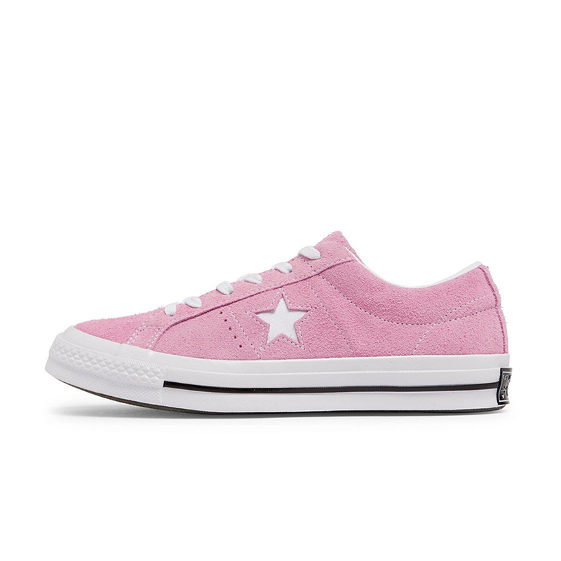 opp france pink suede lace-up star personality unisex casual shoes