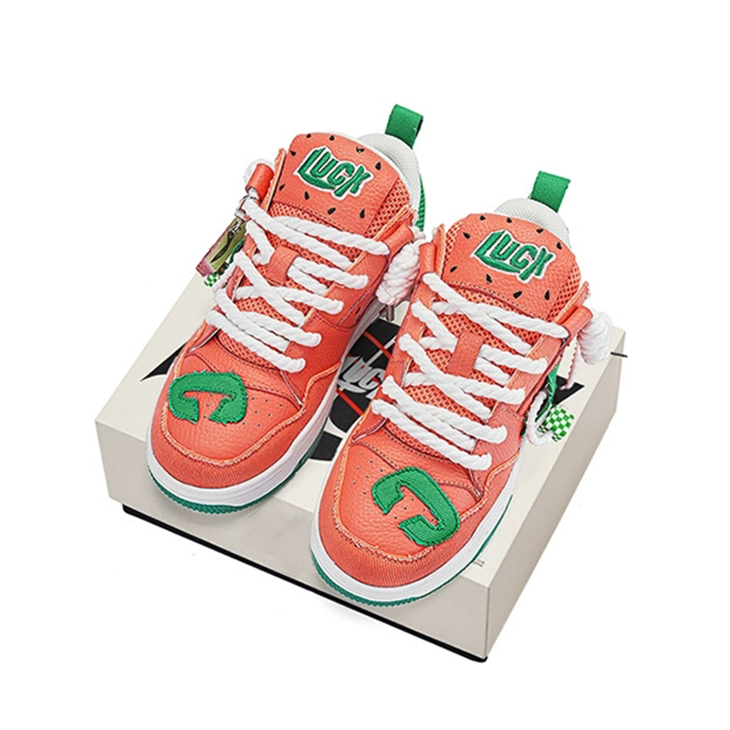 Opp France Red And Green Retro Lace Up Trendy Unisex Casual Shoes Board Shoes