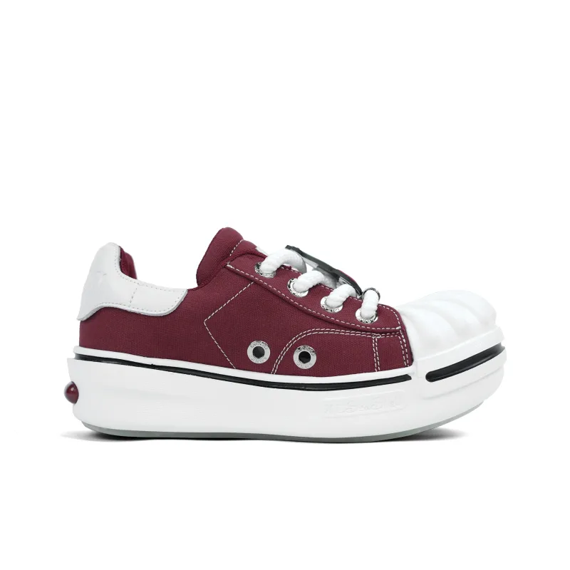 Opp France Red Height-enhancing Thick-soled Cherry-decorated Trendy Shell-toe Women’s Casual Shoes