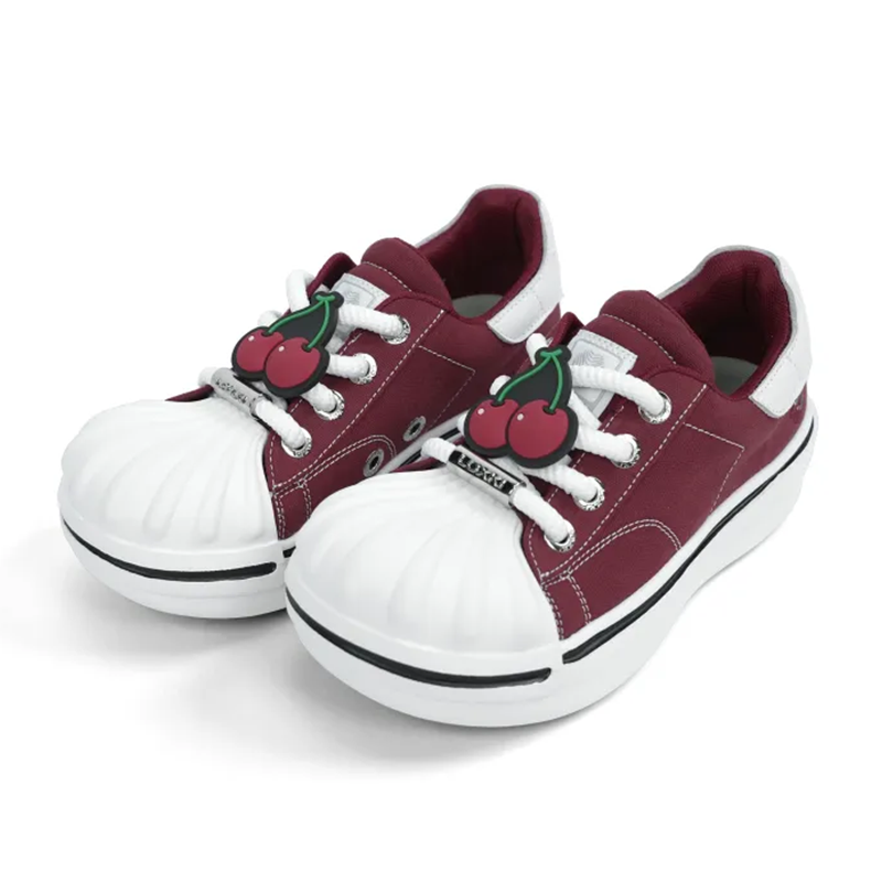 Opp France Red Height-enhancing Thick-soled Cherry-decorated Trendy Shell-toe Women’s Casual Shoes