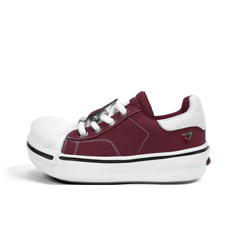 opp france Red height-enhancing thick-soled cherry-decorated trendy shell-toe women’s casual shoes