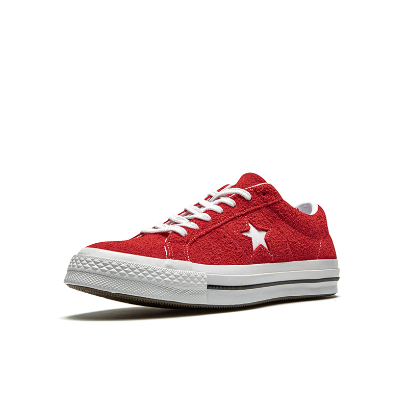 Opp France Red Suede Lace-up Star Personality Unisex Casual Shoes