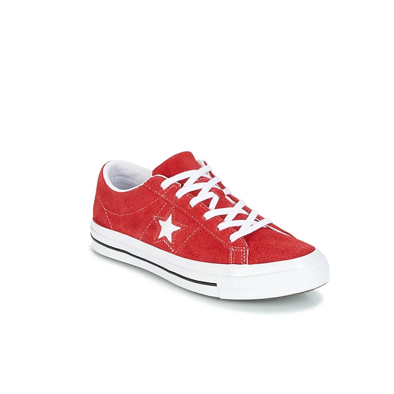 Opp France Red Suede Lace-up Star Personality Unisex Casual Shoes