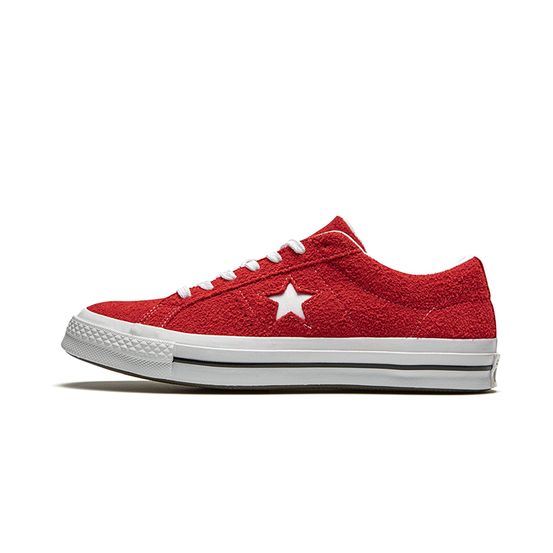 opp france red suede lace-up star personality unisex casual shoes