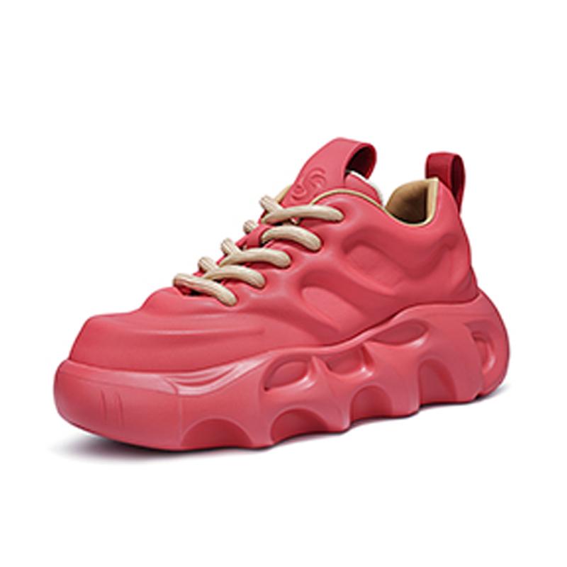 Opp France Red Versatile Fashion Loafers Thick-soled Men’s Casual Dad Shoes