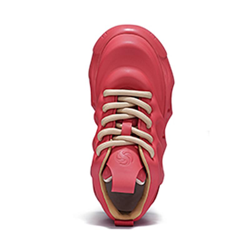 Opp France Red Versatile Fashion Loafers Thick-soled Men’s Casual Dad Shoes