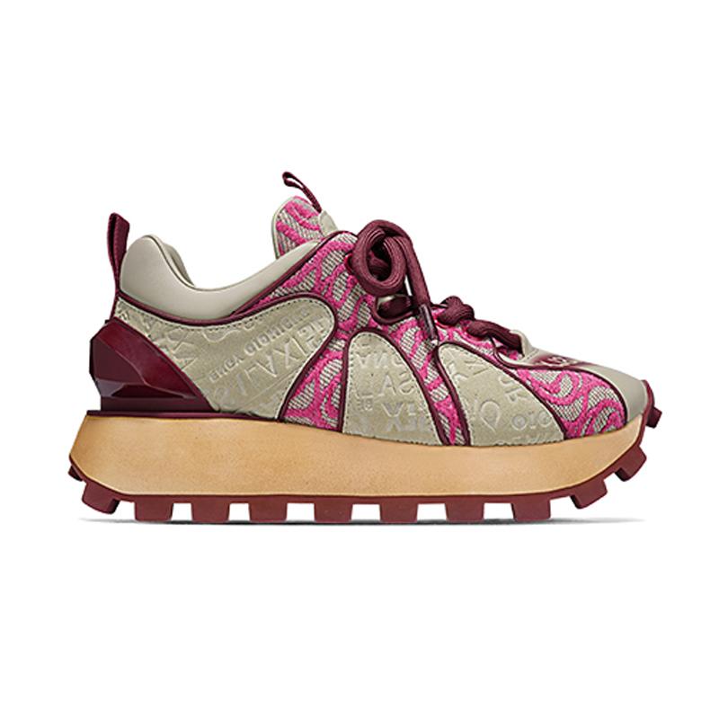 Opp France Rose Red Trendy Brand Versatile Casual Unisex Thick Soled Forrest Gump Shoes