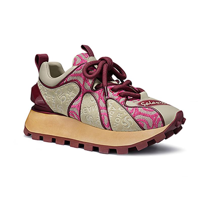 Opp France Rose Red Trendy Brand Versatile Casual Unisex Thick Soled Forrest Gump Shoes