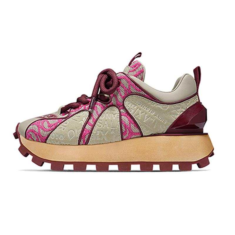 opp france Rose red trendy brand versatile casual unisex thick soled Forrest Gump shoes