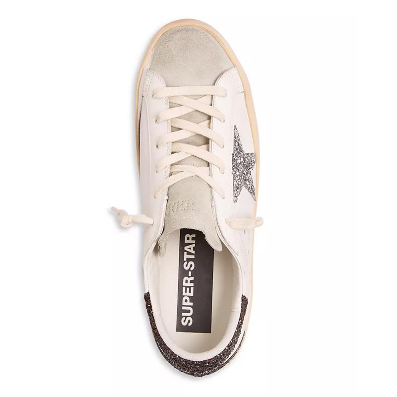 Opp France Sequined Black Tail Silver Star Women’s Retro Low-top Casual Shoes