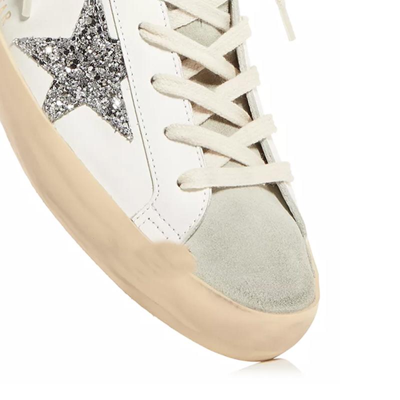 Opp France Sequined Black Tail Silver Star Women’s Retro Low-top Casual Shoes