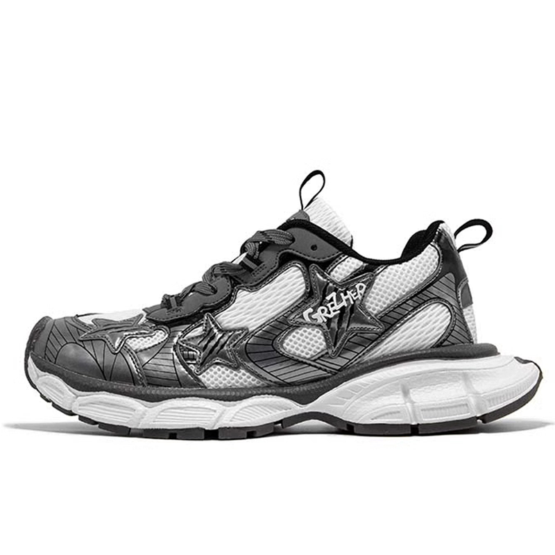 opp france Silver breathable star anti slip and wear-resistant unisex sports and leisure shoes