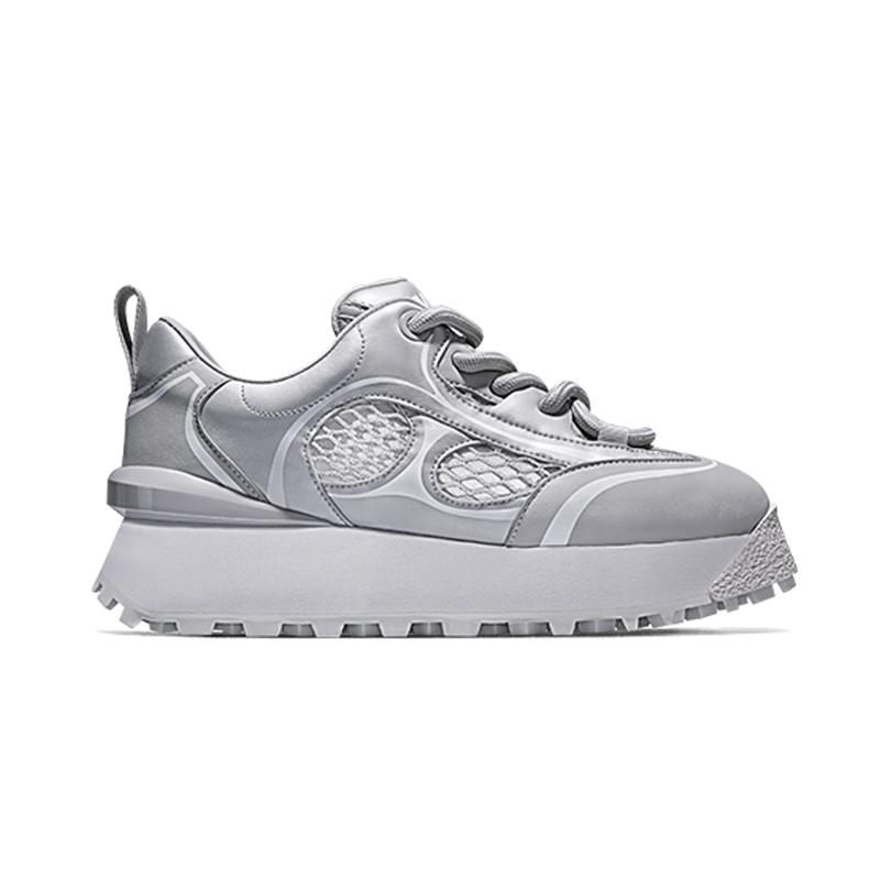 Opp France Silver Cool And Thick Soled Unisex Dad Shoes Trendy And Versatile Breathable And Casual Shoes