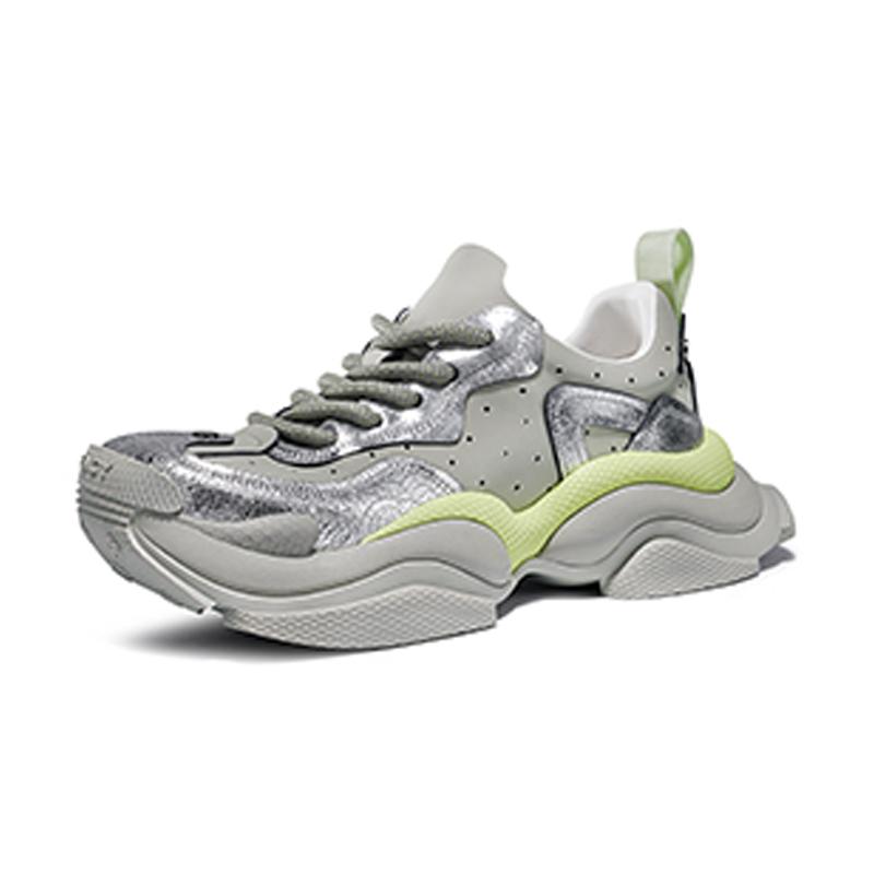 Opp France Silver Gray Summer Breathable Niche Trendy Brand Thick Soled Dad Shoes Unisex Versatile Casual Shoes