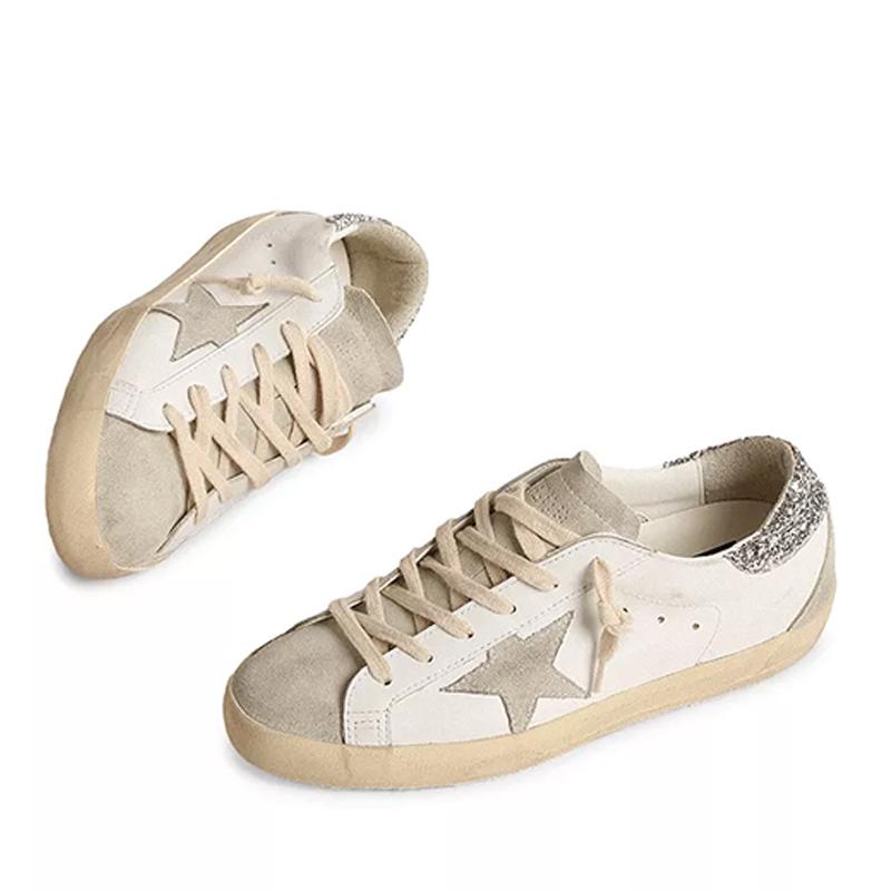 Opp France Silver Star Sequin Lace-Up Fashion Women’s Casual Shoes