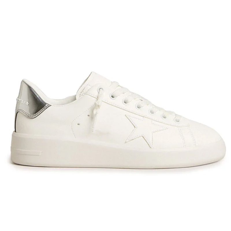 opp france Silver tail women’s white lace-up shoes all-match simple casual shoes