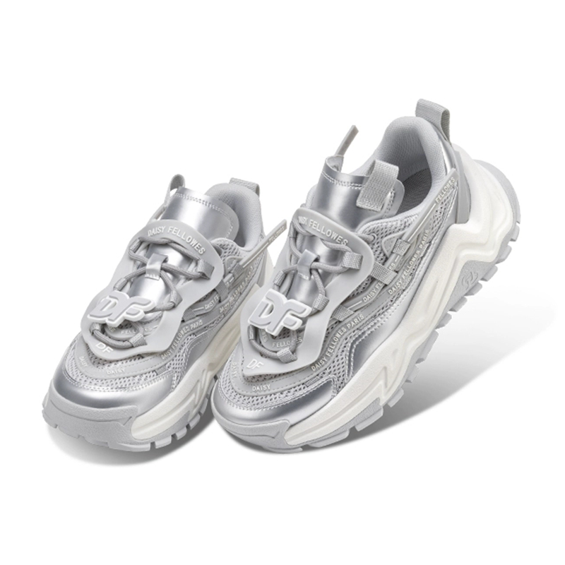 Opp France Silvery Retro Trendy And Fashionable Unisex Casual Shoes