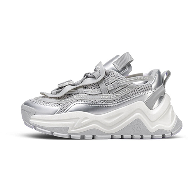 opp france silvery retro trendy and fashionable unisex casual shoes