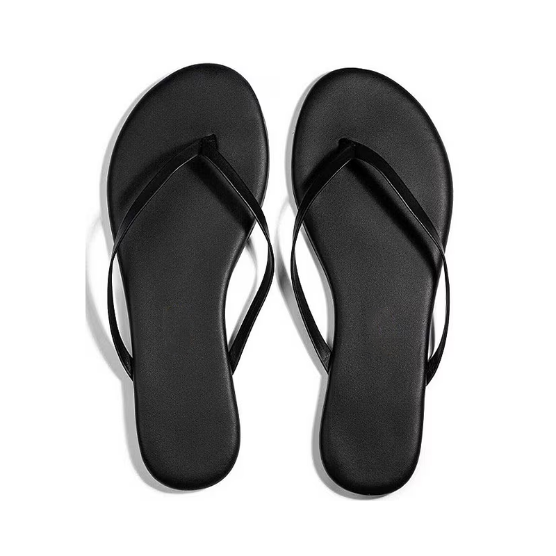 Opp France Simple Flip-flops Flat-soled Non-slip Sandals Black Slippers