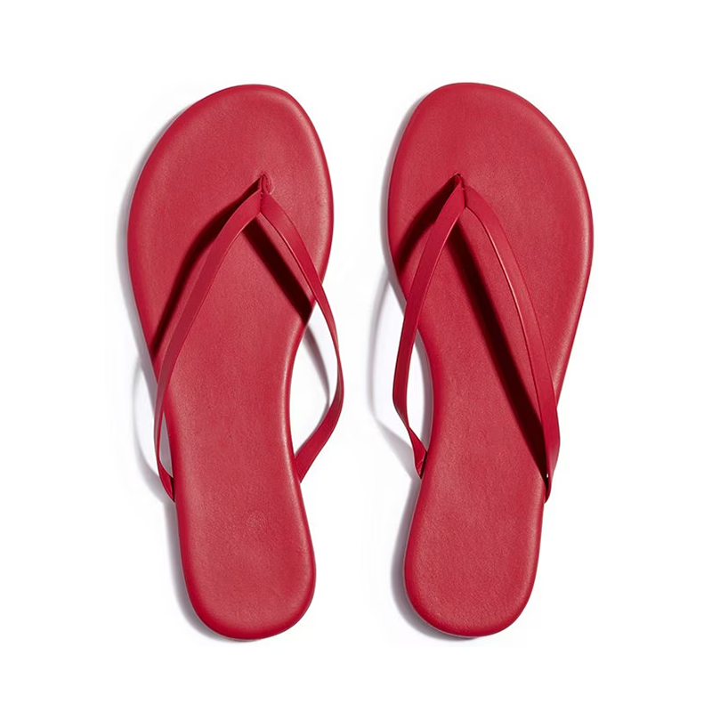 Opp France Simple Flip-flops Flat-soled Non-slip Sandals Red Slippers