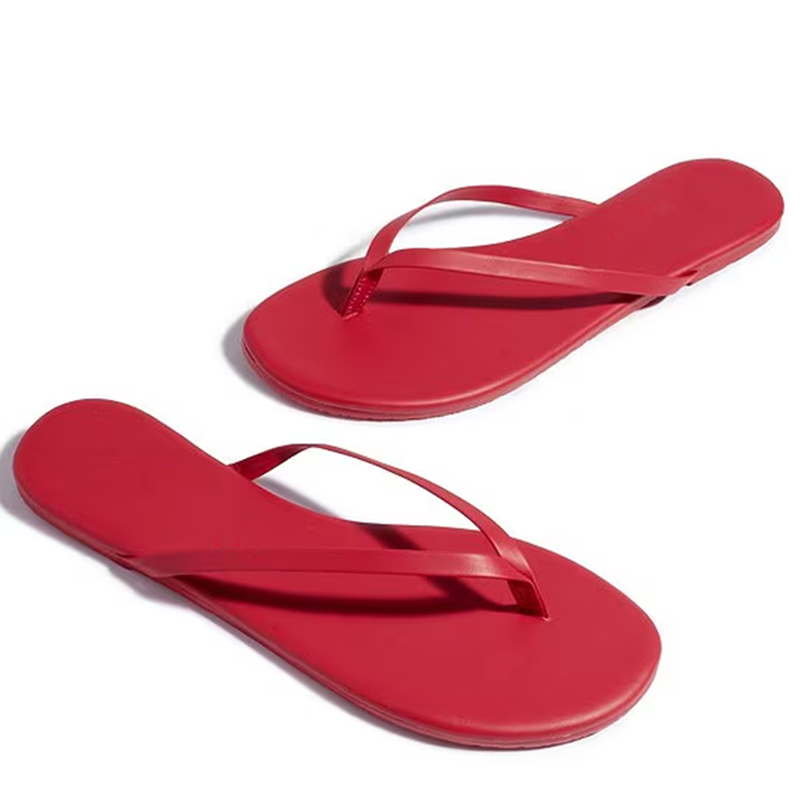 Opp France Simple Flip-flops Flat-soled Non-slip Sandals Red Slippers