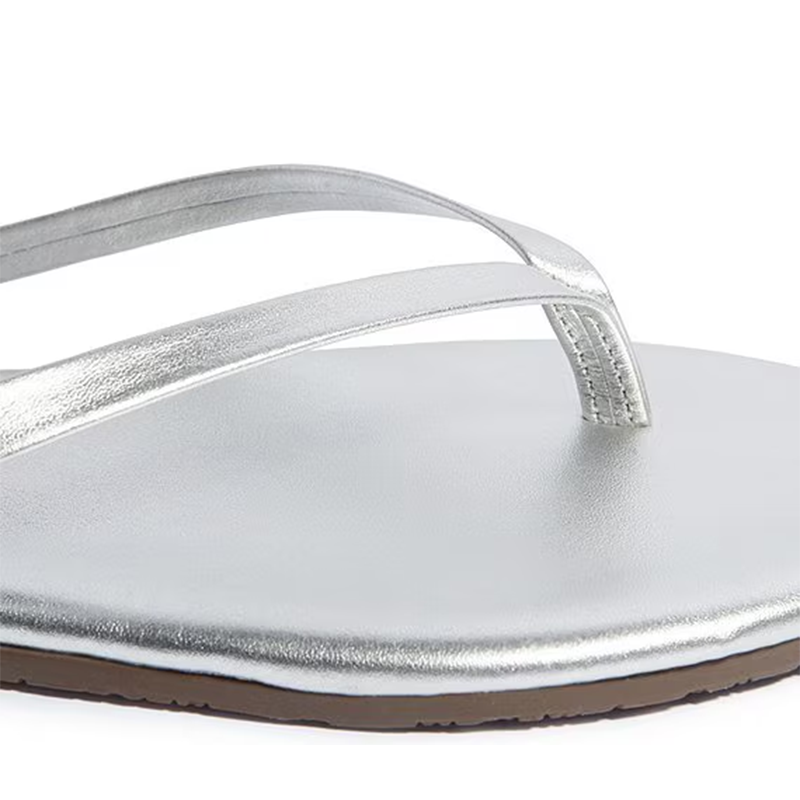 Opp France Simple Flip-flops Flat-soled Non-slip Sandals Silver Slippers