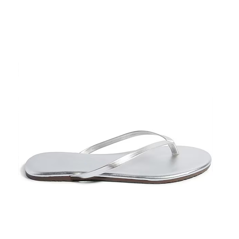 opp france Simple flip-flops flat-soled non-slip sandals Silver Slippers