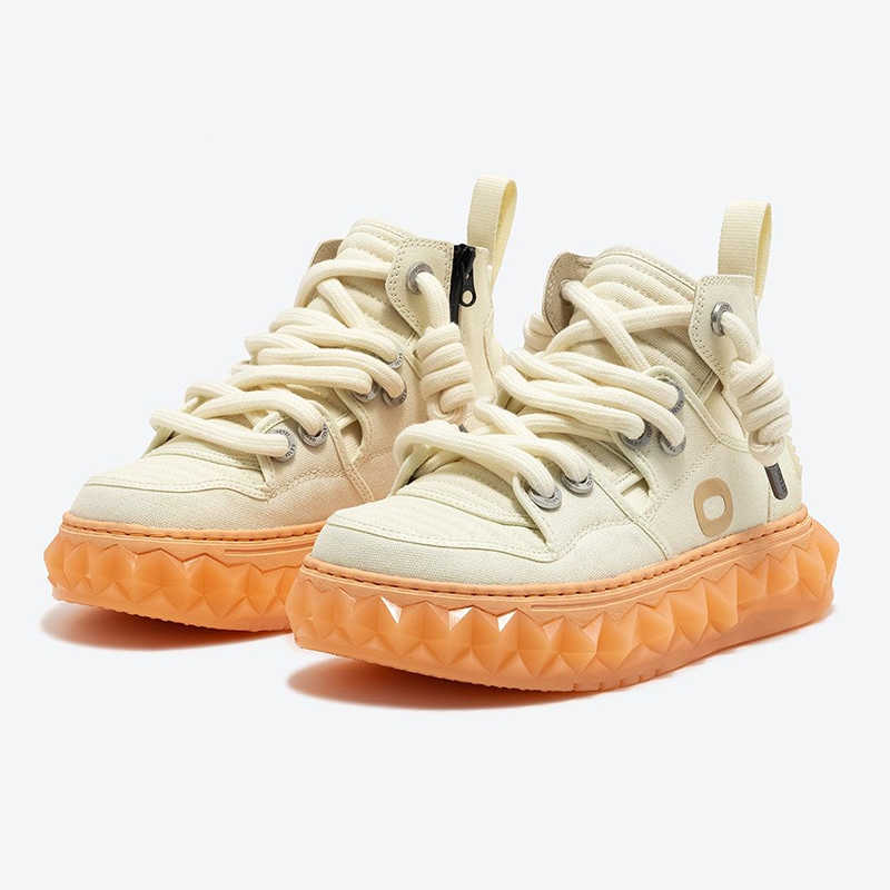 Opp France Thick-soled Flat Cloth Shoes Women’s High-top Casual Shoes Green