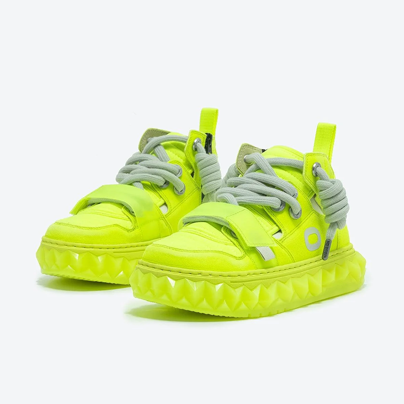 Opp France Thick-soled High-top Women’s Casual Shoes Fluorescent Yellow