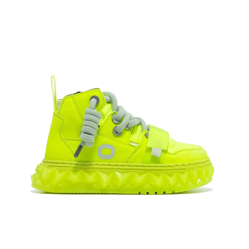 opp france Thick-soled high-top women’s casual shoes Fluorescent Yellow