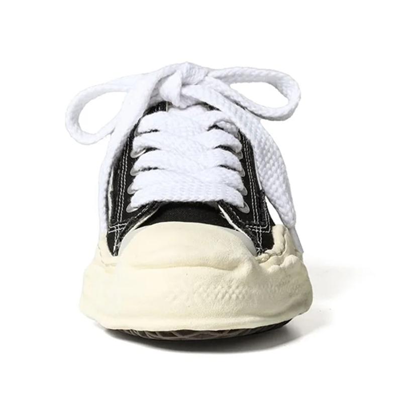 Opp France Unisex Canvas Lace-up Thick-soled Black Casual Shoes