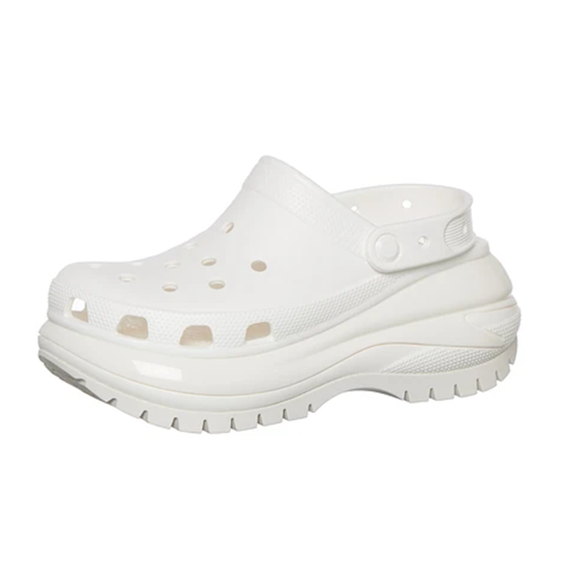 Opp France Unisex Classic Mega Crush Clog Breathable Sandals White