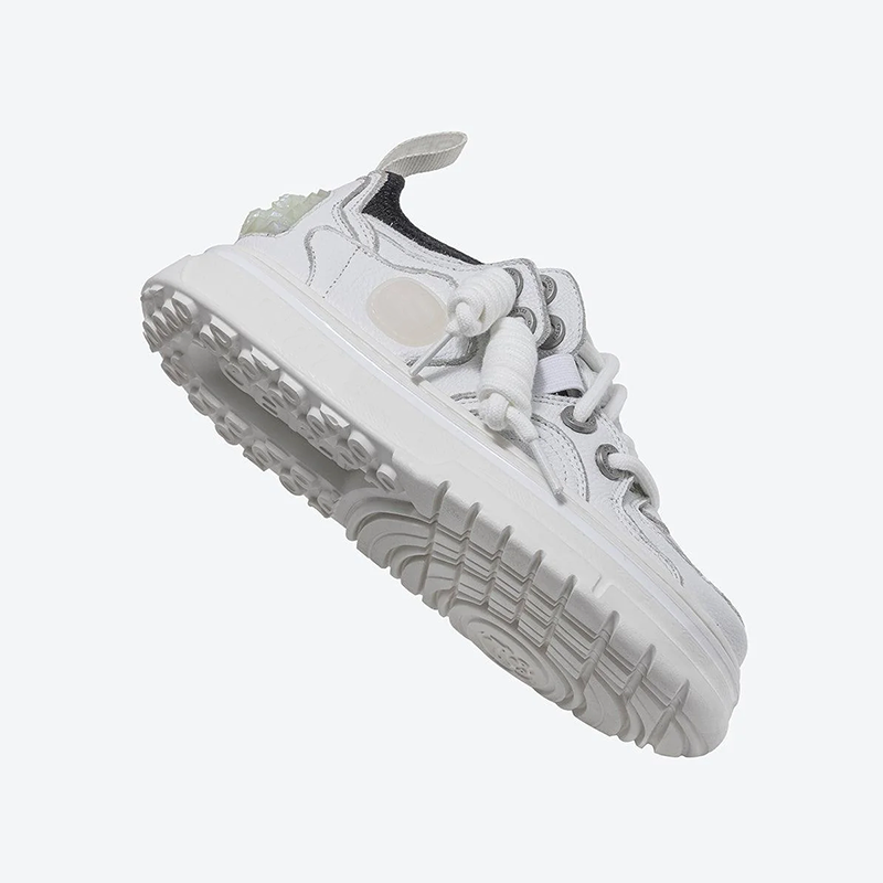 Opp France Unisex Lace-up Trendy And Personalized Cowhide Sneakers White