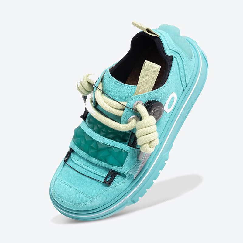 Opp France Unisex Solid Color Lace-up Suede Fashion Sneakers Blue